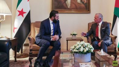 الملك الأردني عبدالله الثاني والرئيس السوري أحمد الشرع