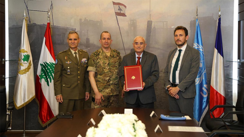توقيع مذكرة تفاهم بين اليونيفيل ووزارة الدفاع بدعم من فرنسا