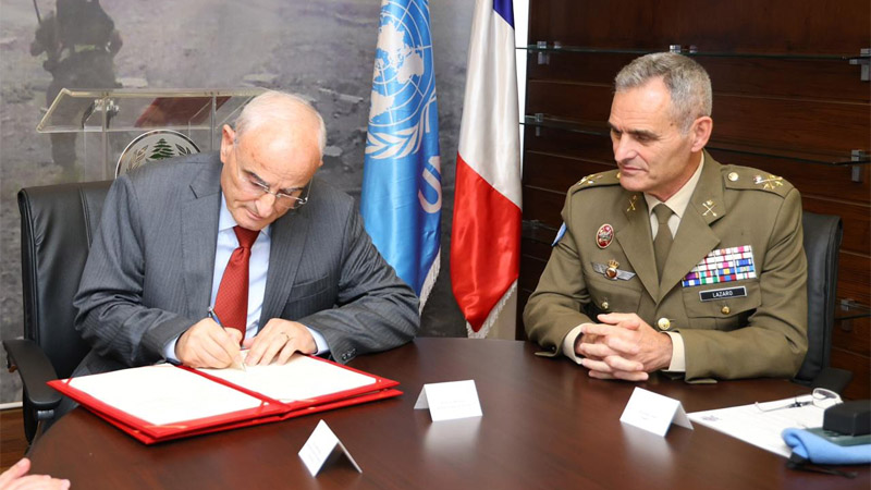 توقيع مذكرة تفاهم بين اليونيفيل ووزارة الدفاع بدعم من فرنسا