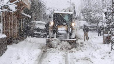 الثلوج تقطع طريق معاصر الشوف - الأرز - كفريا