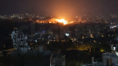 لحظة الغارة التي استهدفت الضاحية الجنوبية لبيروت