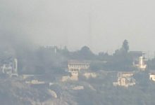 دبابة ميركافا تشتعل في البياضة جنوب لبنان